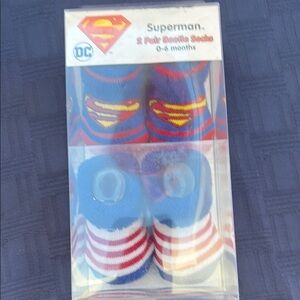 DC Comics Baby Bootie Socks - Blue and Red